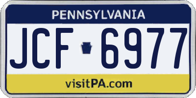 PA license plate JCF6977