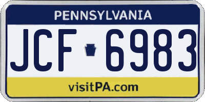 PA license plate JCF6983