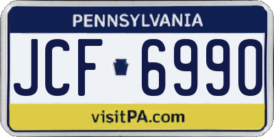 PA license plate JCF6990