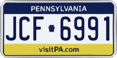 PA license plate JCF6991