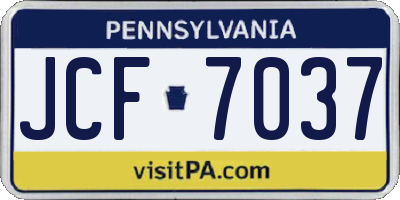 PA license plate JCF7037
