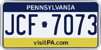 PA license plate JCF7073
