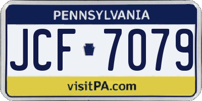 PA license plate JCF7079