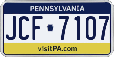 PA license plate JCF7107