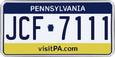 PA license plate JCF7111