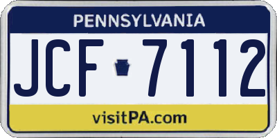 PA license plate JCF7112
