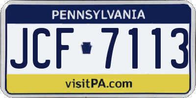 PA license plate JCF7113