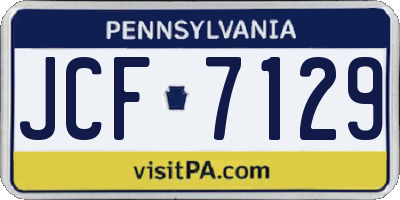 PA license plate JCF7129