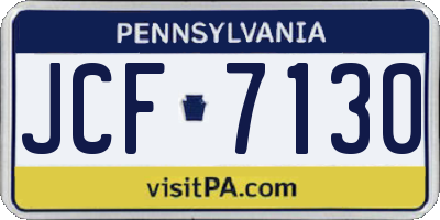PA license plate JCF7130