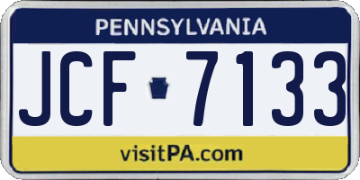 PA license plate JCF7133