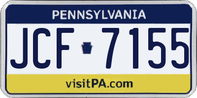 PA license plate JCF7155