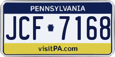 PA license plate JCF7168
