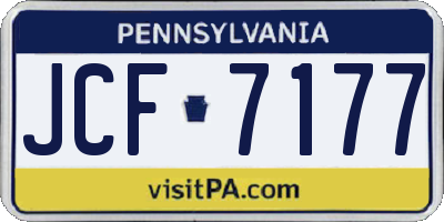 PA license plate JCF7177