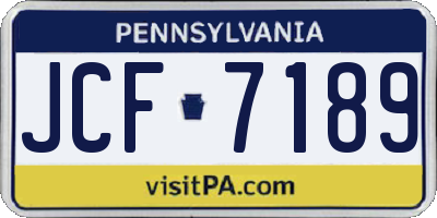 PA license plate JCF7189