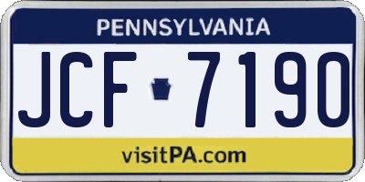 PA license plate JCF7190