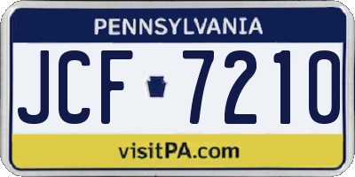 PA license plate JCF7210