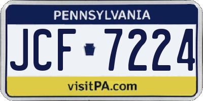 PA license plate JCF7224