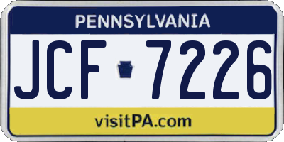 PA license plate JCF7226
