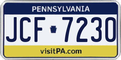 PA license plate JCF7230