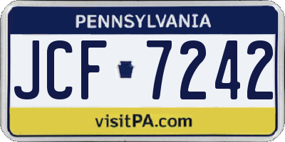 PA license plate JCF7242