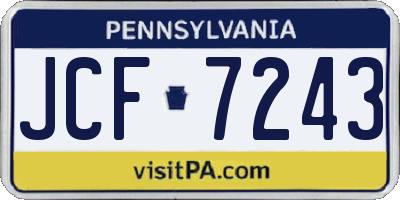 PA license plate JCF7243