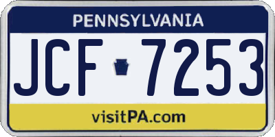 PA license plate JCF7253