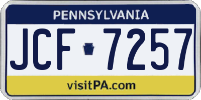 PA license plate JCF7257