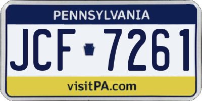 PA license plate JCF7261