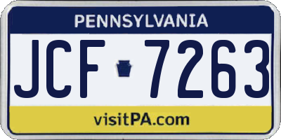 PA license plate JCF7263