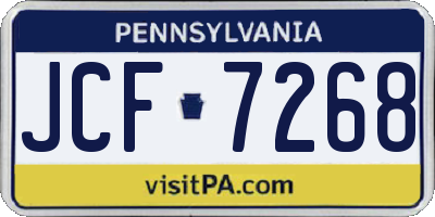 PA license plate JCF7268