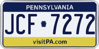 PA license plate JCF7272
