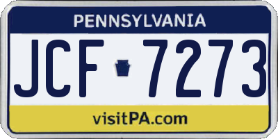 PA license plate JCF7273