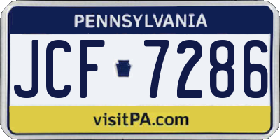 PA license plate JCF7286