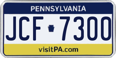 PA license plate JCF7300
