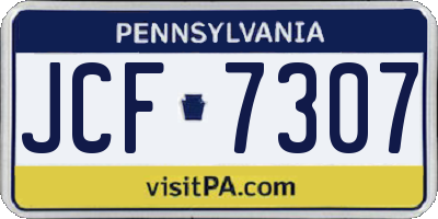 PA license plate JCF7307