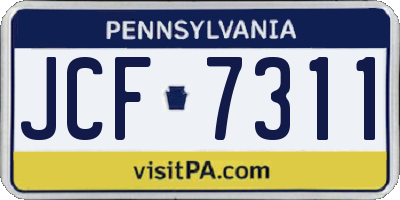 PA license plate JCF7311