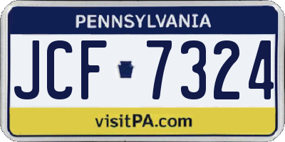 PA license plate JCF7324
