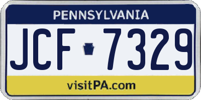 PA license plate JCF7329