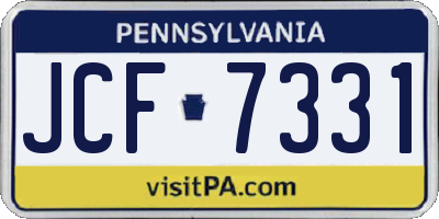 PA license plate JCF7331