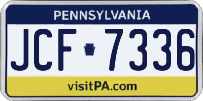 PA license plate JCF7336