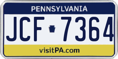 PA license plate JCF7364