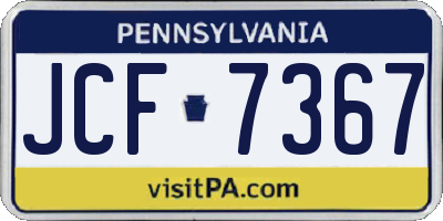 PA license plate JCF7367