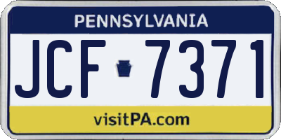 PA license plate JCF7371