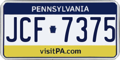 PA license plate JCF7375