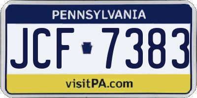 PA license plate JCF7383