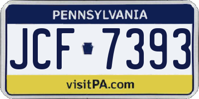PA license plate JCF7393