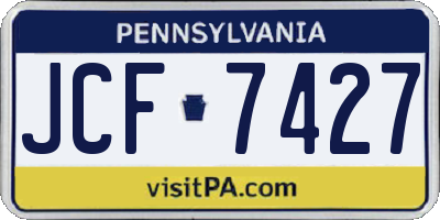 PA license plate JCF7427