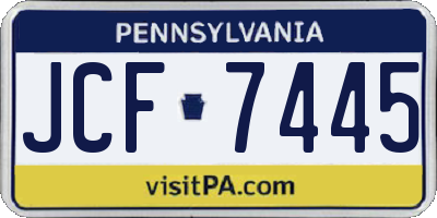 PA license plate JCF7445