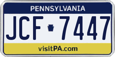 PA license plate JCF7447