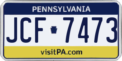 PA license plate JCF7473